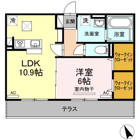 アイリーブ庄町(1LDK/1階)の間取り写真