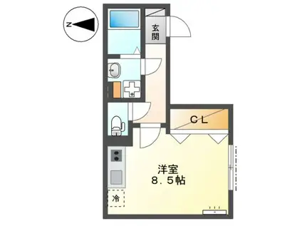 大田区大森西5丁目アパート(ワンルーム/1階)の間取り写真
