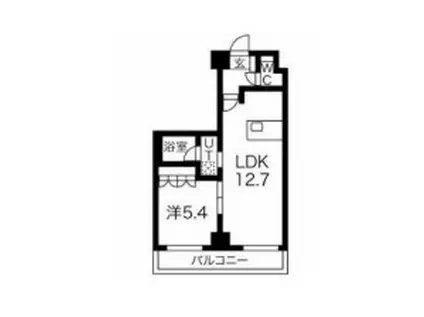 LEXE広(1LDK/5階)の間取り写真