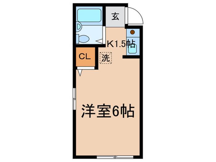 アークパレス狛江(1K/1階)の間取り写真