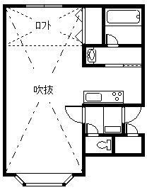 フォレストD(1K/2階)の間取り写真