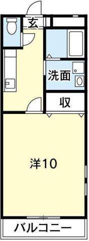 キャルズJ(1K/1階)の間取り写真