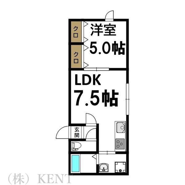 ソロコンテ宮の森(1LDK/3階)の間取り写真