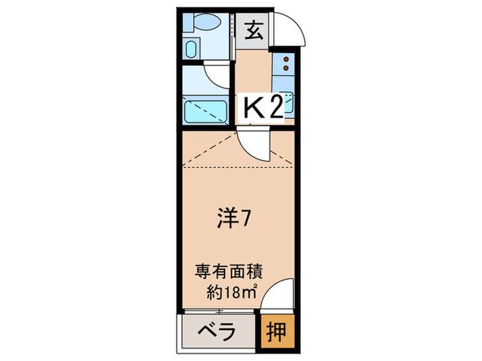 第6セイワコート(1K/3階)の間取り写真