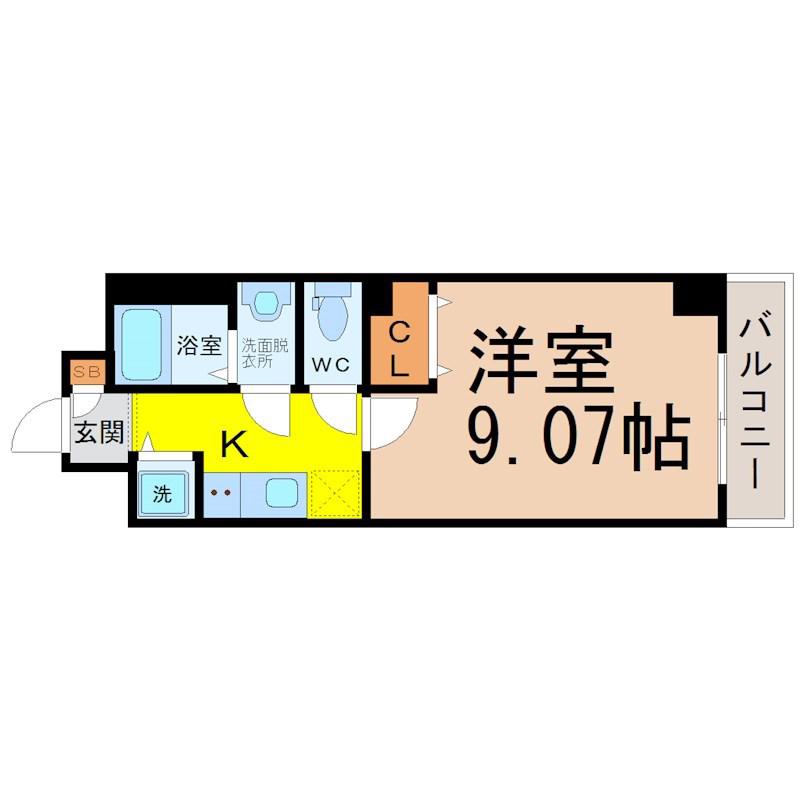 プレストンズ新栄(1K/2階)の間取り写真