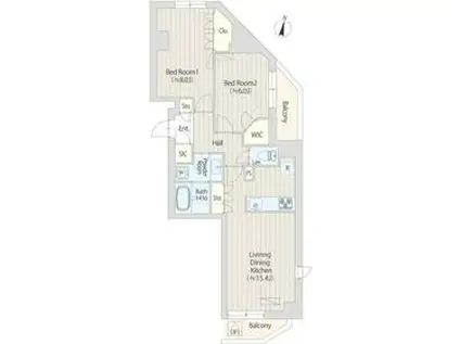 ファレール笹塚II(2LDK/3階)の間取り写真