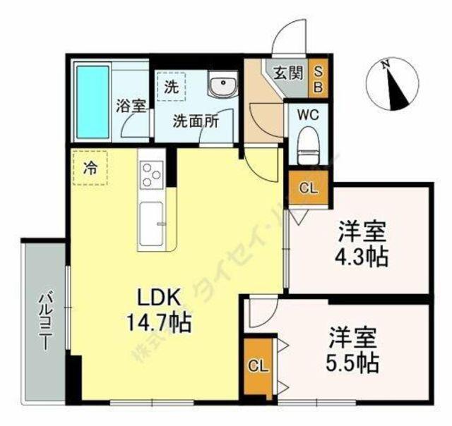 レジデンス練馬桜台(2LDK/1階)の間取り写真