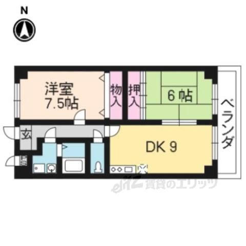 ピア・レジデンス羽束師(3LDK/5階)の間取り写真
