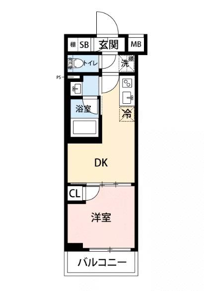 マイナビSTAYガーデンエア羽田天空橋(1DK/1階)の間取り写真