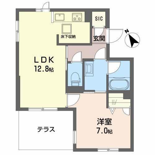 シャーメゾンジョワイユ(1LDK/1階)の間取り写真