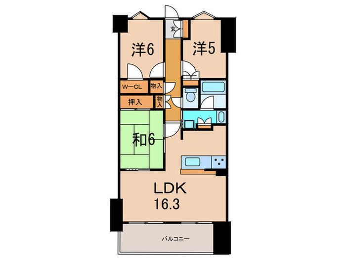 グランシティたまプラーザ I(3LDK/4階)の間取り写真