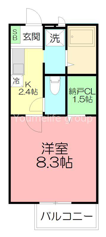 フォンテーヌ(1K/1階)の間取り写真