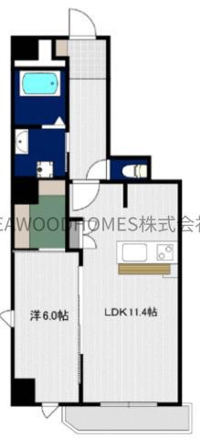 OVEST金沢八景(1LDK/4階)の間取り写真
