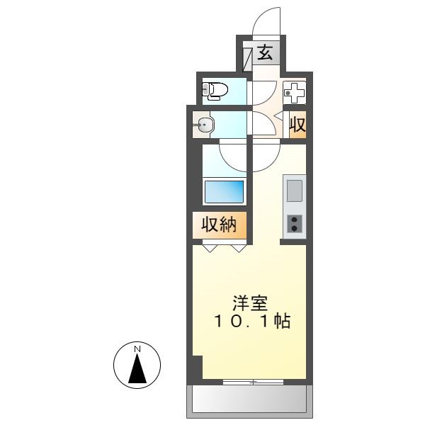 ノヴェル新栄(ワンルーム/9階)の間取り写真