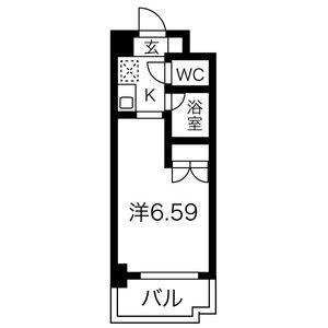 ブロンズ森島(1K/5階)の間取り写真