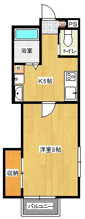 プチメゾン小野E(1K/2階)の間取り写真