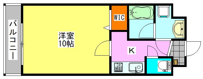 CASA Y(1K/3階)の間取り写真