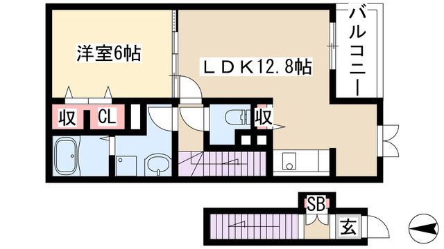 カーサ・プリマヴェーラ(1LDK/2階)の間取り写真