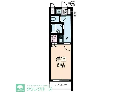 ドーチェスター大宮(1K/4階)の間取り写真