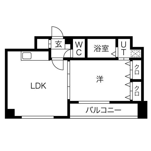 ルグラン弐番館(1LDK/5階)の間取り写真