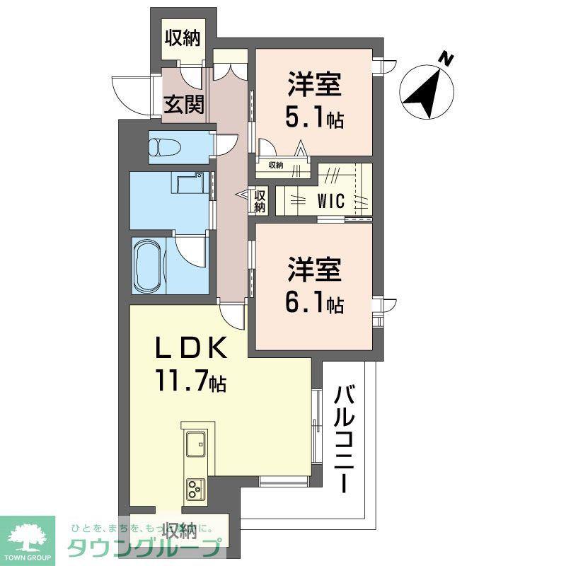 イルアーバン浦和領家(2LDK/1階)の間取り写真