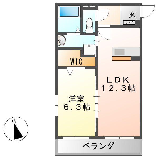 ハートフル・ゴリオン3(1LDK/3階)の間取り写真