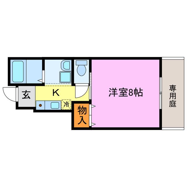 M・Bマンション(1K/1階)の間取り写真