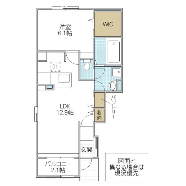 ラッポルティ II(1LDK/1階)の間取り写真