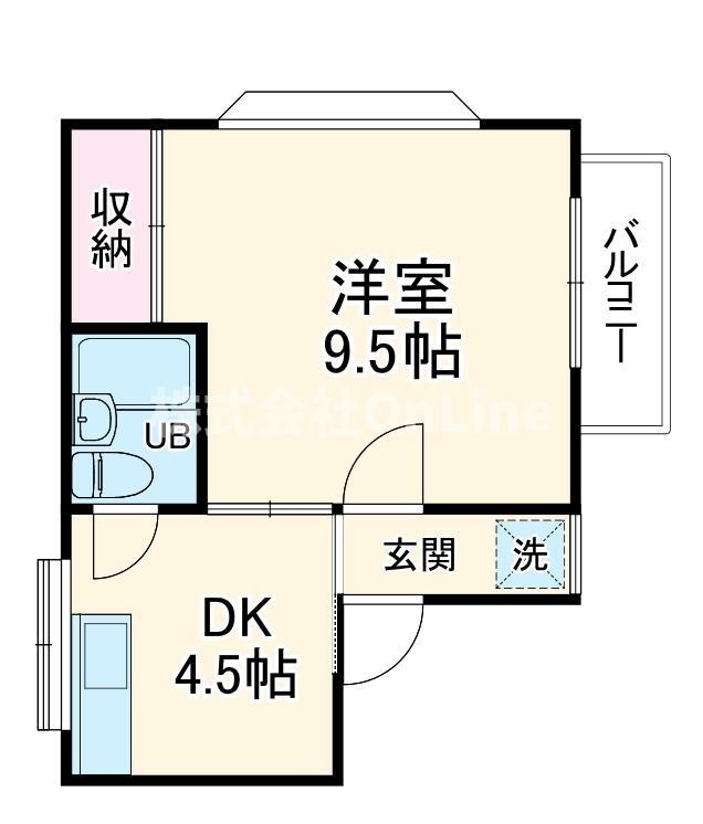 ハイツ松風(1DK/3階)の間取り写真