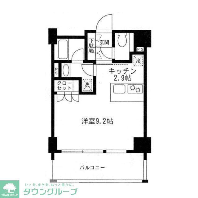幕張ベイタウンマリンフォート(1K/2階)の間取り写真
