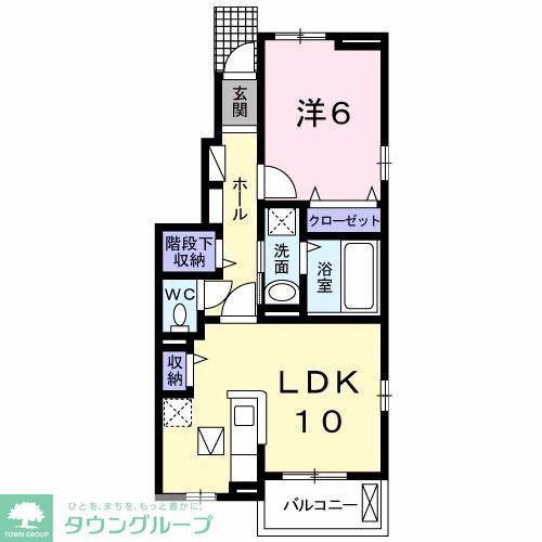 カルムI(1LDK/1階)の間取り写真