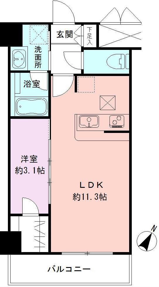 BUENA明石通(1LDK/4階)の間取り写真