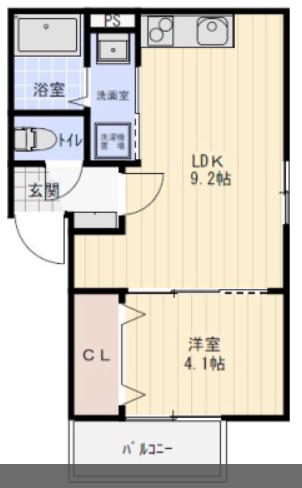 FAVOLOSO花畑(1LDK/1階)の間取り写真
