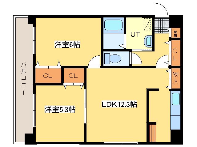 パシフィック元町パッセージ(2LDK/6階)の間取り写真