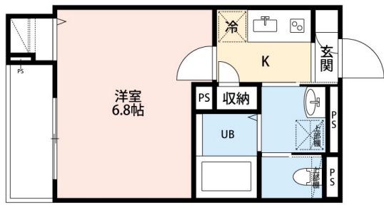 ROBOT HOME 西都賀II(1K/2階)の間取り写真