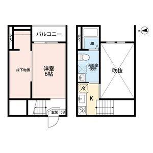 サンエイブリッジIII(1K/1階)の間取り写真