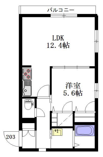 サニーフォレスト(1LDK/2階)の間取り写真
