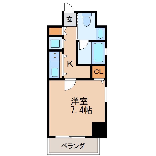 IZUMI(1K/4階)の間取り写真