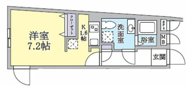 クラージュ中野(1K/3階)の間取り写真