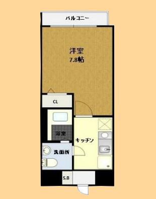 モンターナみずほ台(1K/1階)の間取り写真