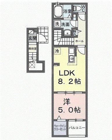 シエロガーデン高知(1LDK/2階)の間取り写真