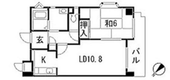 ハートランド大町(1LDK/4階)の間取り写真