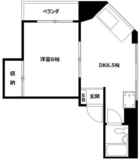 田中ビル(1DK/2階)の間取り写真