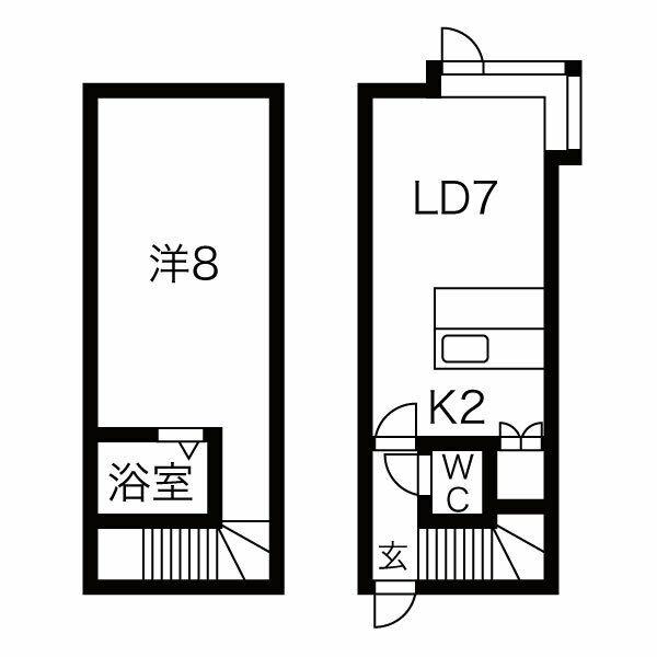 リストワール札幌北(1LDK/1階)の間取り写真