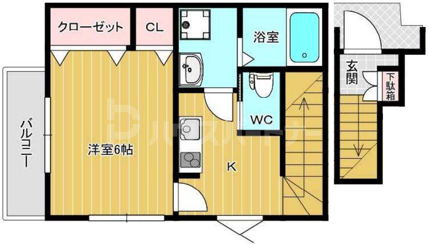 ルアナリンク(1K/2階)の間取り写真