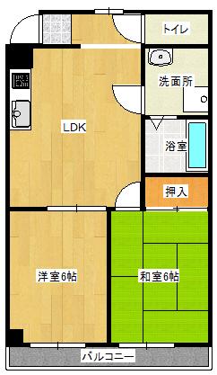 DITA笠松通(2DK/5階)の間取り写真