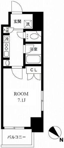 N-FLATS町田(1K/13階)の間取り写真