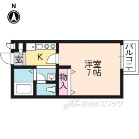 アクティ大堰(1K/1階)の間取り写真
