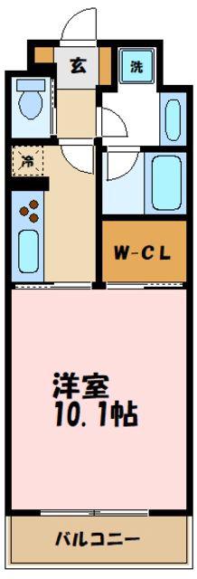 ロイヤルパーク多摩川2番館(1K/4階)の間取り写真