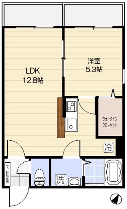 レザム稲城長沼(1LDK/1階)の間取り写真
